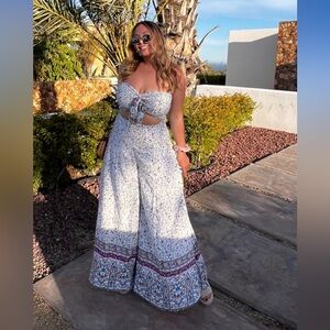 Sunset first wide leg two piece jumpsuit